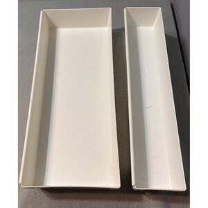 Vtg Rubbermaid Drawer Organizer Trays Set of 2 Off White Interlocking Plastic